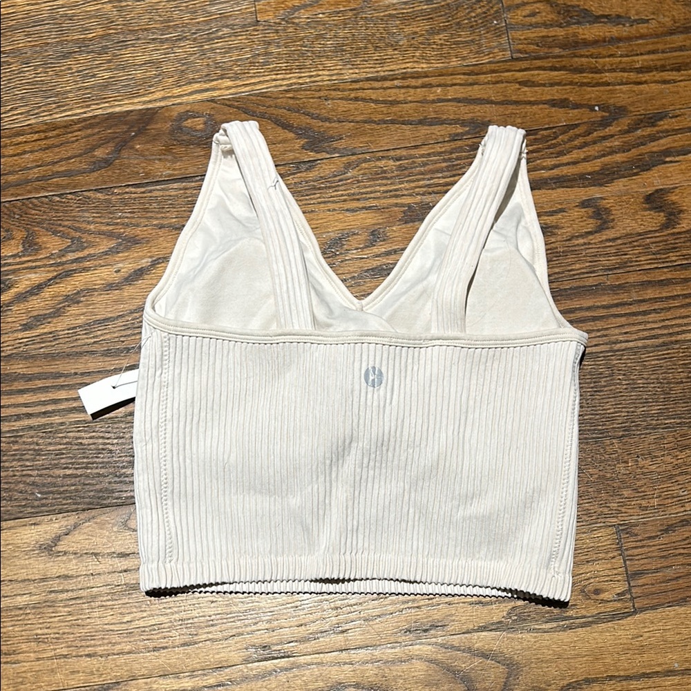 Stone wash Seamless Rib Alamo Bra / Beige Top - Picture 6 of 6